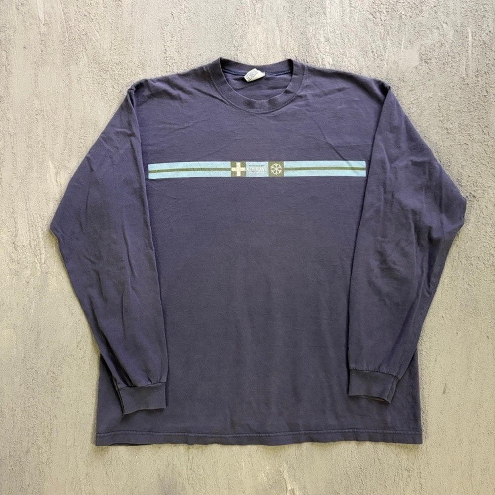Vintage Old Navy Long Sleeve Shirt Large Blue 2000s Rescue Team